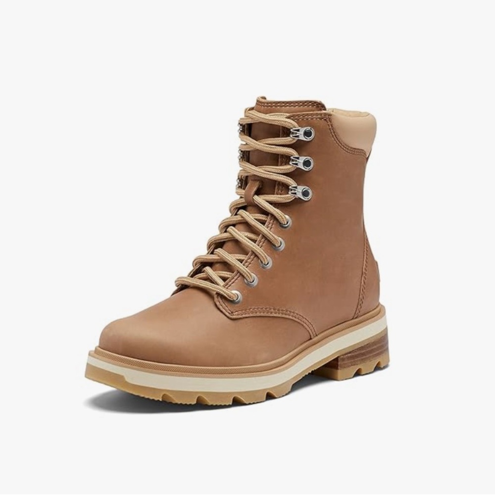 ✨HOST PICK✨BNIB Sorel Lennox Lace STKD WP Boots in Brown/Cream, sz W8✨HOST PICK✨